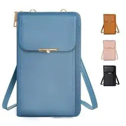 Produktbild: Handytasche zum Umhängen, Damen Handy Umhängetasche, PU Leder Klein Handytasche zum Umhängen mit Verstellbarer Gurt für Handys bis zu 6,5 Zoll (Blau)