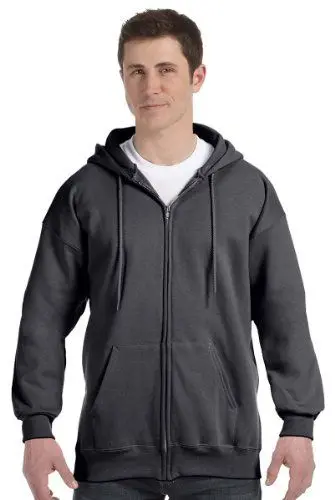 Produktbild: Hanes Herren Ultimate Full-Zip Hoodie, Men's Hooded Fleece Sweatshirt with Zipper Jacke, Dunkelgrau meliert, XX-Large (45er Pack)