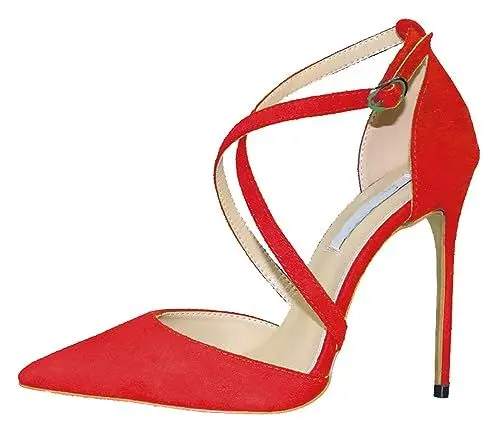 Produktbild: Hanfike Absatzschuhe Damen High Heels Kreuzgurt Sexy Party Hochzeit Pumps Rot EU 35