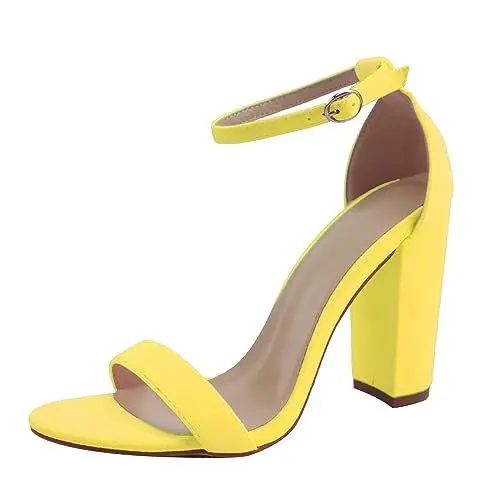 Produktbild: Hanfike Gladiator Sandalen Damen High Heels Offene Hochzeit Riemchensandalen Hellgelb EU 37