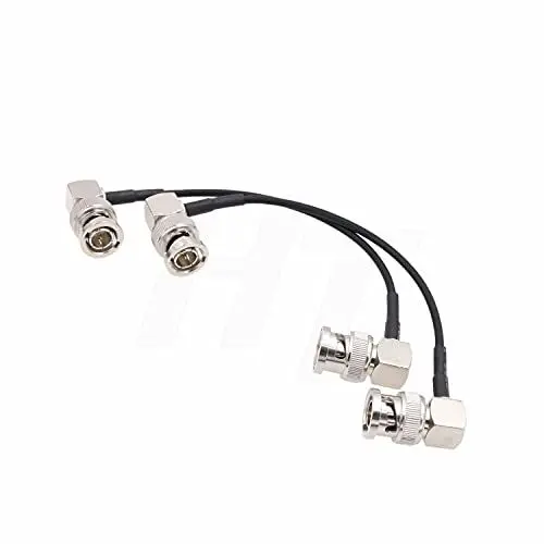 Produktbild: HangTon 2pack 3G HD SDI BNC Video Koaxialkabel für Teradek Atomos Portkeys ALEXA DSMC2 Kamera Monitor Sender, rechtwinklig BNC auf rechtwinklig BNC 15cm
