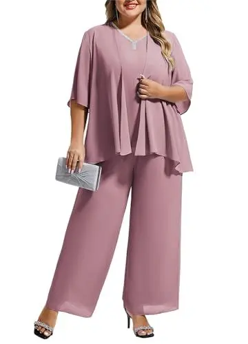 Produktbild: Hanna Nikole Damen-Reiseanzug in Übergröße leicht 2025 Sommer neu einfarbig elegant 3-teiliges Set Oberteil, Strickjacke, Freizeithose Graurosa 50