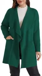 Produktbild: Hanna Nikole Damen Strickjacke Pullover Große Größe Casual Drop Shoulder Langarm Strickjacke Dunkelgrün 48