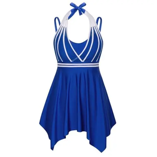 Produktbild: Hanna Nikole Schwimmkleid Sommer Badekleid Mit Hotpant Damen Grössen Auffallend Saphirblau 54