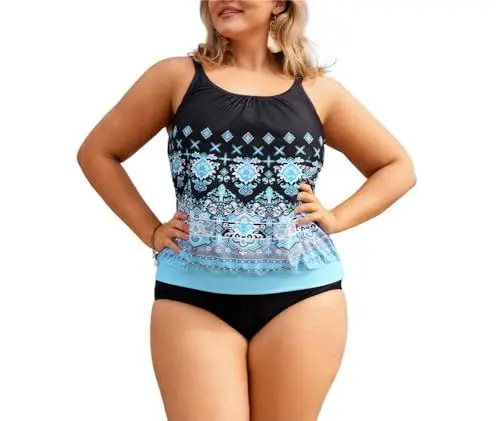 Produktbild: Hanna Nikole Weibchen Übergröße Bademode Bauchkontrolle Strandbekleidung Elegant Hellblau 50