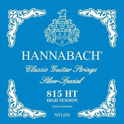 Produktbild: Hannabach Saiten für Klassikgitarre Serie 815 Satz High Tension (hochwertig, Allzweck-Saite für fast jedes Instrument, Gitarrensaiten klassische Gitarre, Made in Germany), Blau
