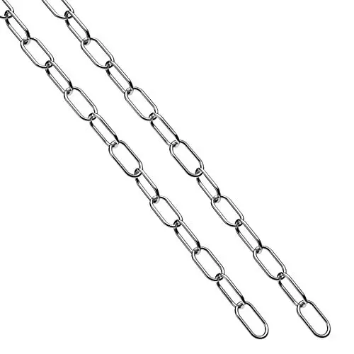 Produktbild: hannger Kette Edelstahl 2 Stück, 2m 3mm Starke Absperrkette Metall, Korrosionsschutz & Rostbeständiger ketten für Lampenkette, Sandsackkette, Verlängerung, Hängesessel, Hängematte, Aerial Yoga
