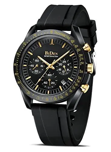 Produktbild: HANPOSH Herren Uhr Chronograph Uhren Herren Chronograph Edelstahl Wasserdicht Analog Quarz Armbanduhr mit Datum Leuchtende Business Casual Uhren fur Männer