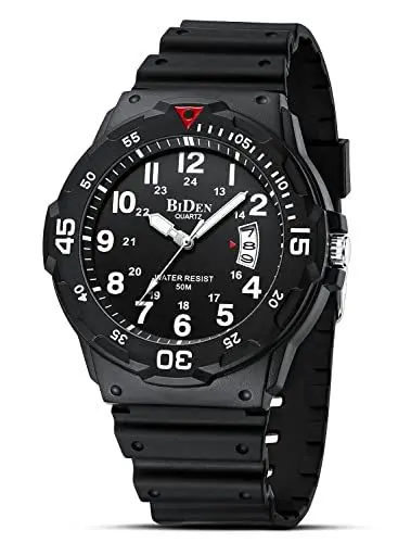 Produktbild: HANPOSH Herren Uhr Uhren Herren Männer Analog Quarzuhr 30M wasserdichte Armbanduhren mit Datum Casual Designer Uhr Silikon Armband