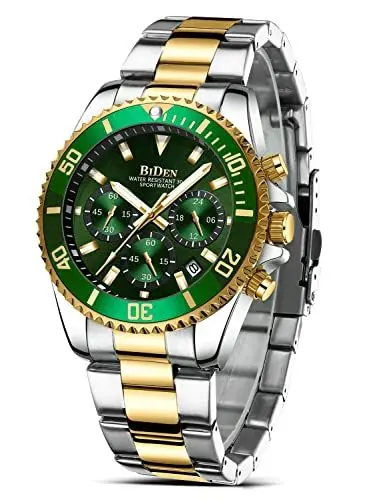 Produktbild: HANPOSH Herren Uhr Uhren Herren Chronographen Edelstahl Wasserdicht Armbanduhr Quarz Uhren mit Datum Business Casual Uhr für Männer