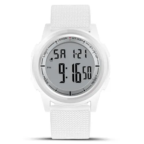 Produktbild: HANPOSH Uhren Herren Digital Herrenuhr 3ATM Wasserdicht Armbanduhr Herren Digitaluhr mit Wecker, Stoppuhr, Kalender