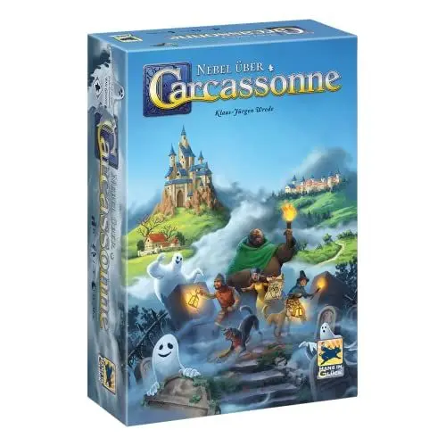 Produktbild: Hans im Glück, Nebel über Carcassonne, Familienspiel, Brettspiel, 1-5 Spieler, Ab 8+ Jahren, 35 Minuten, Deutsch