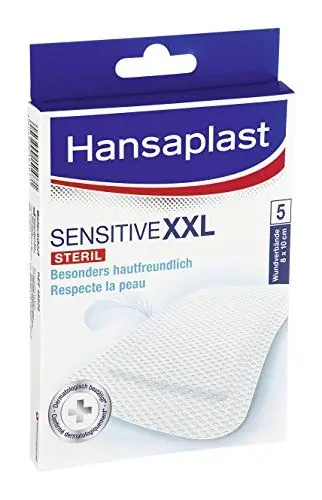 Produktbild: Hansaplast Pflaster Sensitive, XXL, 5er Pack (5 x 5 ml)