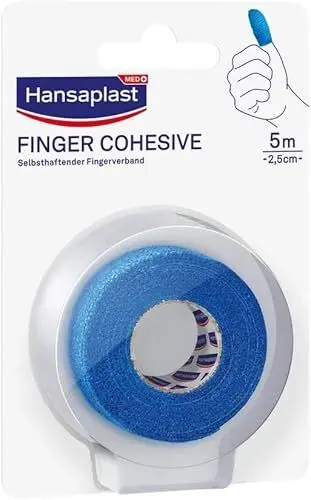 Produktbild: Hansaplast Selbsthaftender Fingerverband (5 m x 2,5 cm), Verbandsmaterial zur Fixierung von Wundauflagen an den Fingern, hautfreundlicher Verband einfach per Hand reißbar