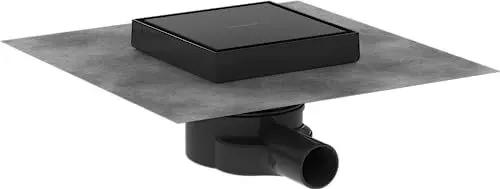 Produktbild: hansgrohe 56249670 RainDrain Point Punktablauf 150/150 rückseitig befliesbar Mattschwarz Komplettset