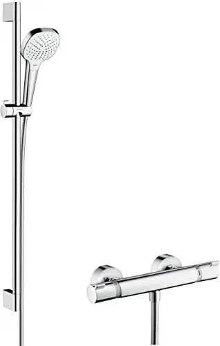 Produktbild: hansgrohe Croma Select E Thermostatset (0,90 m, 3x Strahlarten) Weiß/Chrom