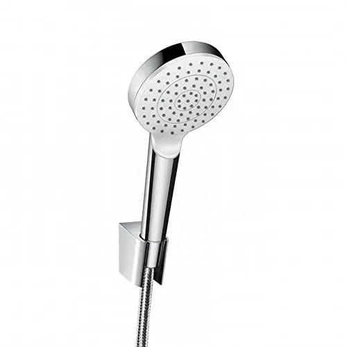 Produktbild: hansgrohe Crometta Duschhalterset, mit Duschschlauch, 1,25 m, Weiß/Chrom