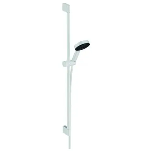 Produktbild: hansgrohe Duschset Pulsify Select S, Duschkopf wassersparend mit Schlauch und Halterung, verstellbar, Handbrause mit 3 Strahlarten Relaxation, Mattweiß, 0,90m Set