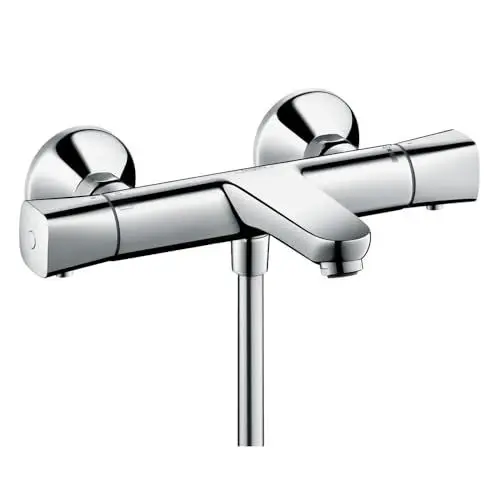 Produktbild: hansgrohe Ecostat Universal - Wannenthermostat Aufputz, Wannenarmatur mit Sicherheitssperre (SafetyStop) bei 40° C, Thermostat für die Badewanne, Mischbatterie für 2 Verbraucher, Chrom, 13123000