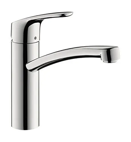 Produktbild: hansgrohe Focus M41 - Niederdruck Armatur Küche, 1 Stahlart, Wasserhahn Küche mit Auslaufhöhe 160 mm, Mischbatterie Küche 150° schwenkbar, Chrom, 31804000