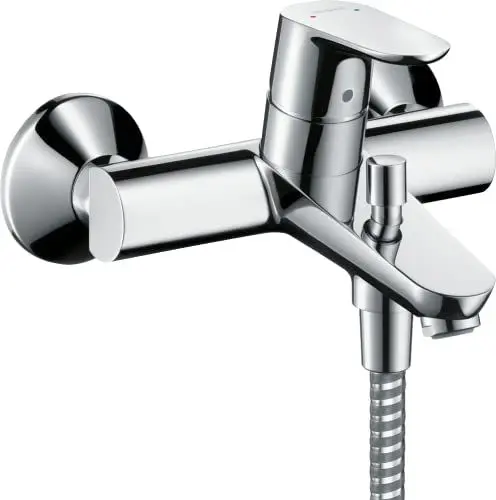 Produktbild: hansgrohe Focus - Badewannenarmatur Aufputz für 2 Verbraucher, Mischbatterie Badewanne mit Auslauf Länge 19,4 cm, Einhebelmischer Wanne, Chrom, 31940000