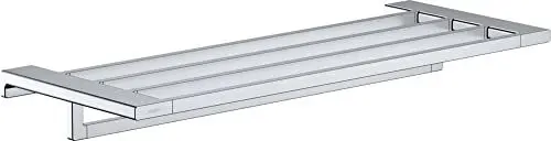Produktbild: hansgrohe AddStoris - Handtuchablage mit Handtuchhalter, Badetuchhalter für Wandmontage, verdeckte Befestigung, Badezimmer Zubehör, Chrom, 41751000