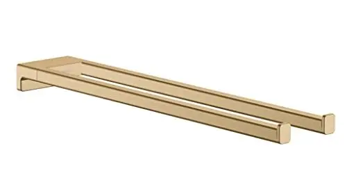 Produktbild: hansgrohe AddStoris - Handtuchhalter zweiarmig, Badetuchhalter, Handtuchstange doppelt, verdeckte Befestigung, Badezimmer Zubehör, Brushed Bronze, 41770140
