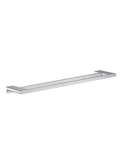 Produktbild: hansgrohe AddStoris - Doppelbadetuchhalter, Badetuchhalter für Wandmontage, Handtuchhalter, verdeckte Befestigung, Badezimmer Zubehör, Chrom, 41743000
