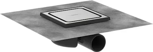 Produktbild: hansgrohe Komplettset Punktablauf RainDrain Spot, Bodenablauf Dusche 15 x 15cm, Edelstahl gebürstet