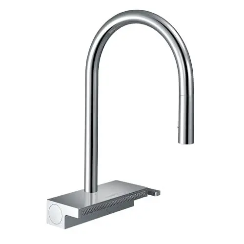 Produktbild: hansgrohe Küchenarmatur Aquno Select M81 (Wasserhahn Küche, Schlauchbox und Abtropfsieb, 360° schwenkbar, ausziehbare Brause, hoher Komfort-Auslauf 170mm, 3 Strahlarten, Standardanschlüsse) Chrom