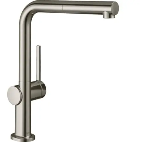 Produktbild: hansgrohe Küchenarmatur Talis M54 (Wasserhahn Küche mit Schlauchbox, 360° schwenkbar, ausziehbarer Auslauf, hoher Komfort-Auslauf 270mm, Standardanschlüsse) Edelstahl Finish