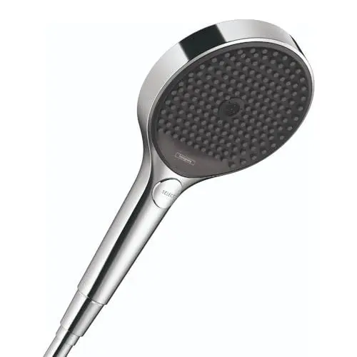 Produktbild: hansgrohe Rainfinity - wassersparender Duschkopf 9 l/min (EcoSmart), Handbrause mit 3 Strahlarten, runde Duschbrause (⌀ 130 mm), Sparduschkopf mit Antikalk-Funktion, Chrom
