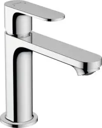Produktbild: hansgrohe Rebris S - Waschtischarmatur mit Zugstangen-Ablauf, Wasserhahn Bad mit Auslauf Höhe 109 mm, Mischbatterie Waschbecken wassersparend (EcoSmart), Chrom, 72517000