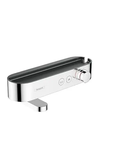 Produktbild: hansgrohe ShowerTablet Select - Wannenthermostat Aufputz, Wannenarmatur mit Sicherheitssperre (SafetyStop) bei 40° C, Thermostat für die Badewanne, Mischbatterie für 2 Verbraucher, Chrom