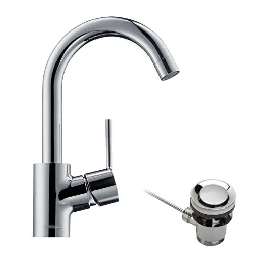 Produktbild: hansgrohe Talis S - Waschtischarmatur mit Zugstangen-Ablauf, 360° schwenkbar, Wasserhahn Bad mit Auslauf Höhe 191 mm, Mischbatterie Waschbecken wassersparend (EcoSmart), Chrom, 32070000