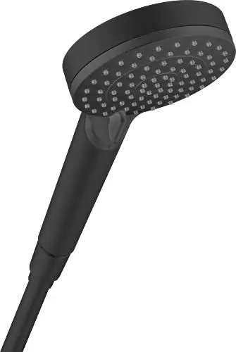 Produktbild: hansgrohe Vernis Blend - Duschkopf, Handbrause mit 2 Strahlarten, runde Duschbrause (100 mm), Brausekopf mit Antikalk-Funktion, Mattschwarz, 26270670