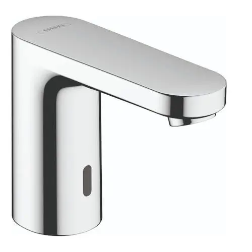 Produktbild: hansgrohe Vernis Blend - Elektronik-Waschtischarmatur, isolierte Wasserführung, Wasserhahn mit Infrarot-Sensor, Auslauf Höhe 100 mm, Mischbatterie Waschbecken wassersparend (EcoSmart), Chrom, 71501000