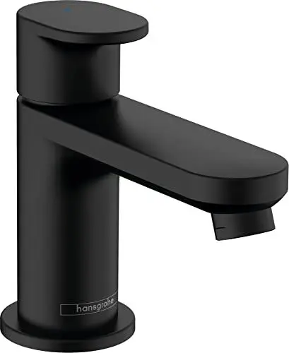Produktbild: hansgrohe Vernis Blend - Waschtischarmatur für Kaltwasser ohne Ablauf, Wasserhahn für Gäste WC mit Auslauf Höhe 59 mm, Mischbatterie Waschbecken wassersparend (EcoSmart), Mattschwarz, 71583670