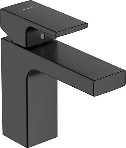 Produktbild: hansgrohe Vernis Shape - Waschtischarmatur ohne Ablauf, Wasserhahn Bad mit Auslauf Höhe 95 mm, Mischbatterie Waschbecken wassersparend (EcoSmart), Mattschwarz, 71569670