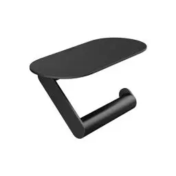 Produktbild: hansgrohe WallStoris - Toilettenpapierhalter, Klopapierhalter mit Ablage, 23cm, Badezimmer Zubehör ohne bohren, Bad Accessoires, Mattschwarz, 27928670