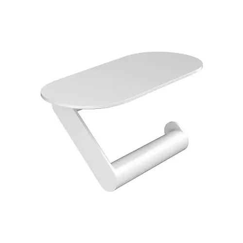Produktbild: hansgrohe WallStoris - Toilettenpapierhalter, Klopapierhalter mit Ablage, 23cm, Badezimmer Zubehör ohne bohren, Bad Accessoires, Mattweiß, 27928700