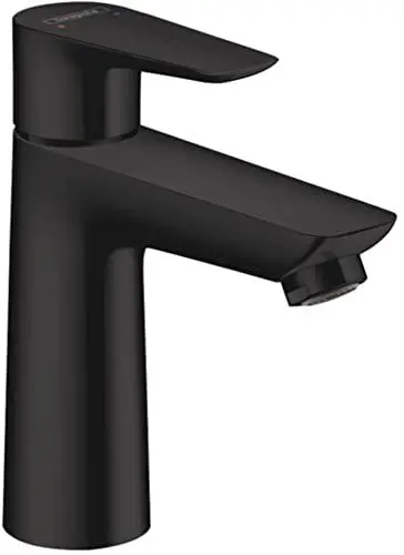 Produktbild: hansgrohe Waschtischarmatur Talis E, Wasserhahn Bad mit Auslauf Höhe 110 mm, mit Zugstange, Badarmatur wassersparend, Mattschwarz