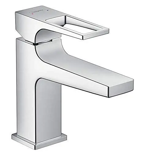 Produktbild: hansgrohe Wasserhahn Metropol (Armatur mit Auslauf Höhe 100 mm und Push-Open Ablaufgarnitur, langer Auslauf 127mm) Chrom