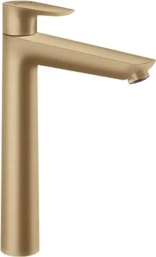 Produktbild: hansgrohe Talis E - Waschtischarmatur mit Zugstangen-Ablauf, Wasserhahn Bad mit Auslauf Höhe 234 mm, Mischbatterie Waschbecken wassersparend (EcoSmart), Brushed Bronze, 71716140