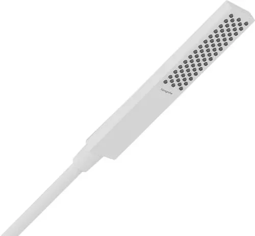 Produktbild: hansgrohe wassersparende Stabhandbrause Pulsify E, Sparduschkopf (EcoSmart), Duschkopf mit 1 Strahlart, Duschbrause, Antikalk-Funktion, Mattweiß