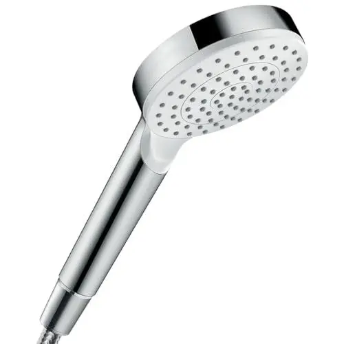 Produktbild: hansgrohe wassersparender Duschkopf Crometta, Sparduschkopf, Duschbrause, Weiß/Chrom