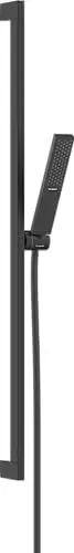 Produktbild: hansgrohe wassersparendes Duschset Pulsify E, Sparduschkopf 5l/min (EcoSmart+) mit Brausestange 90cm, Schlauch und Halterung, Stabhandbrause mit 1 Strahlart, Mattschwarz