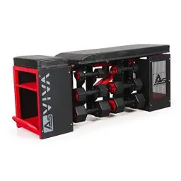 Produktbild: Hantelbank AsVIVA WB1 verstellbare Schrägbank inklusive Kurzhantelset mit 62 kg Gewichten, Trainingsbank Hantelbank mit Gewichten Max. 200 kg Gewichtsbelastung