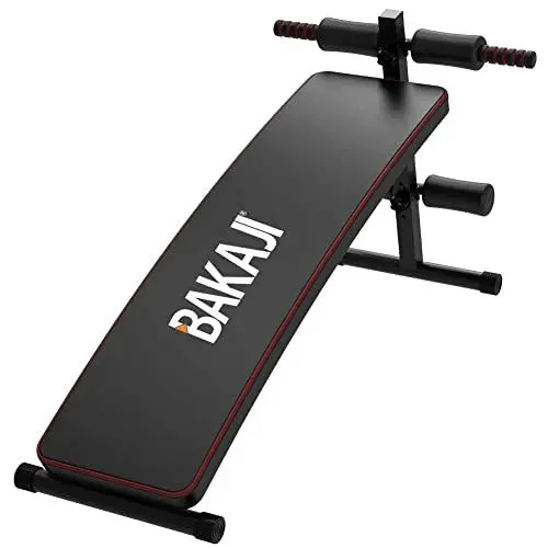 Produktbild: Hantelbank Bauchtrainer Faltbar Höhe Verstellbar Gepolsterter Bezug aus Kunstleder Übungen Gym Fitness zu Hause (130 x 45 x 61 cm)