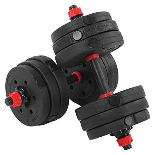 Produktbild: Hantelset Verstellbar mit Verbindungsstahlrohr Hanteln Set Professionell Dumbbell Set Verstellbares Langhantel Bodybuilding Set Fitnessgeräte 2 x 10Kg